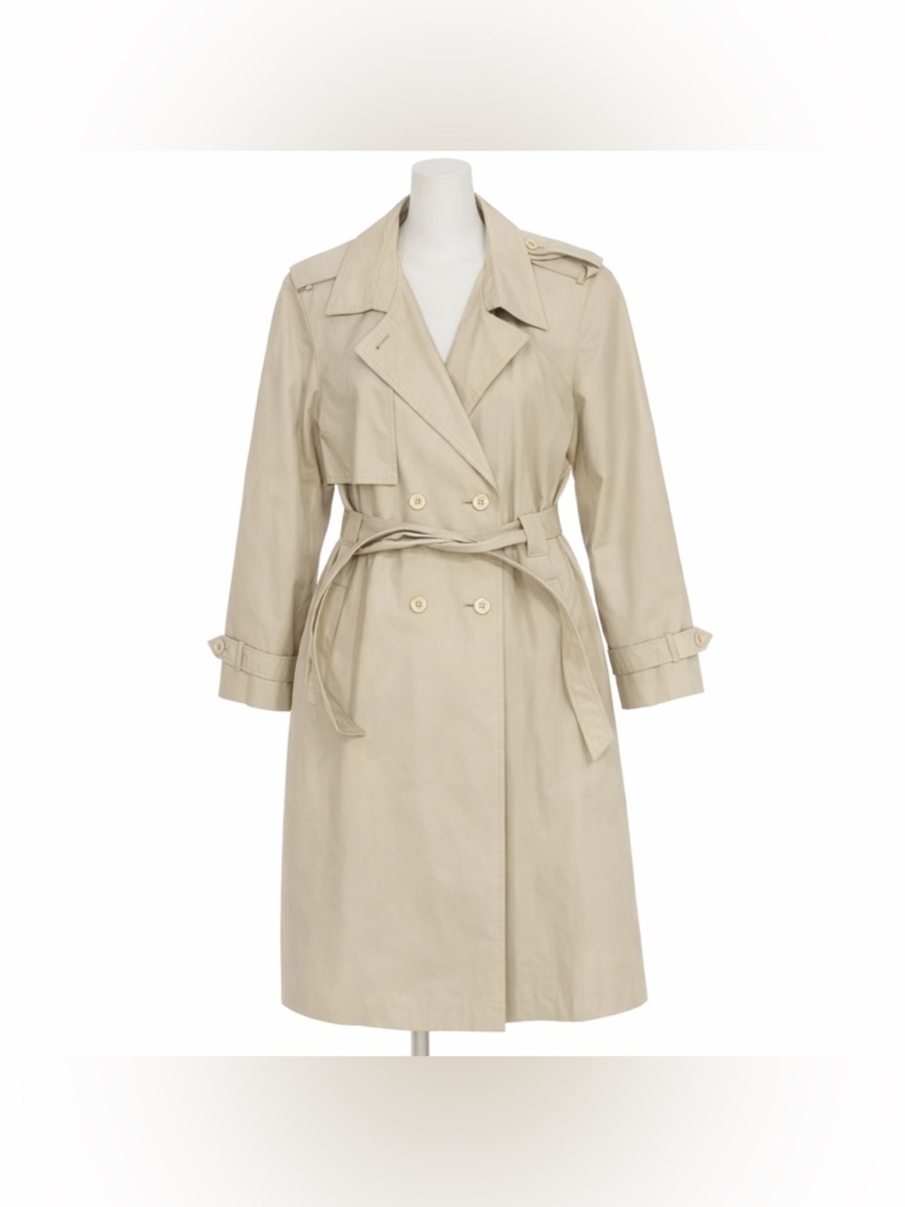 Vintage Sears Fashion Place Beige Trench Coat Women’s Size 16 Belted